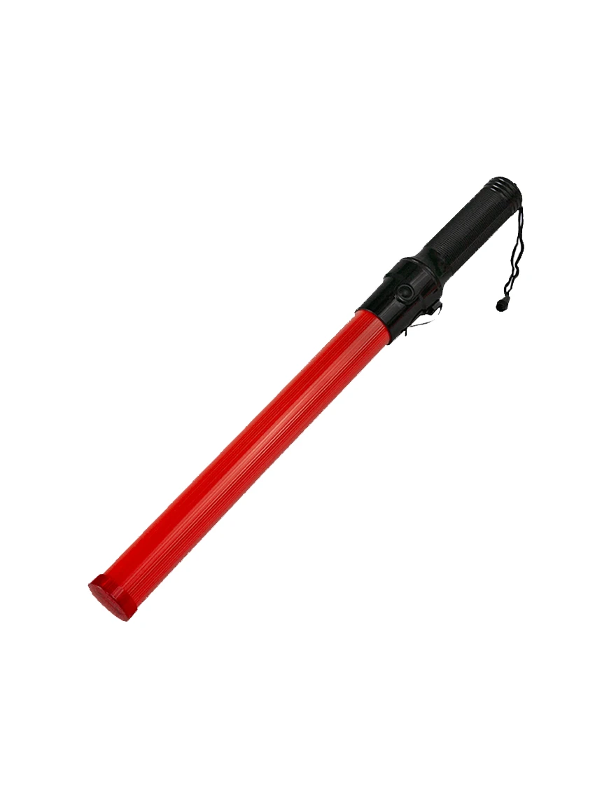 21\" Red Traffic Safety Baton With Hi Vis LED Lights