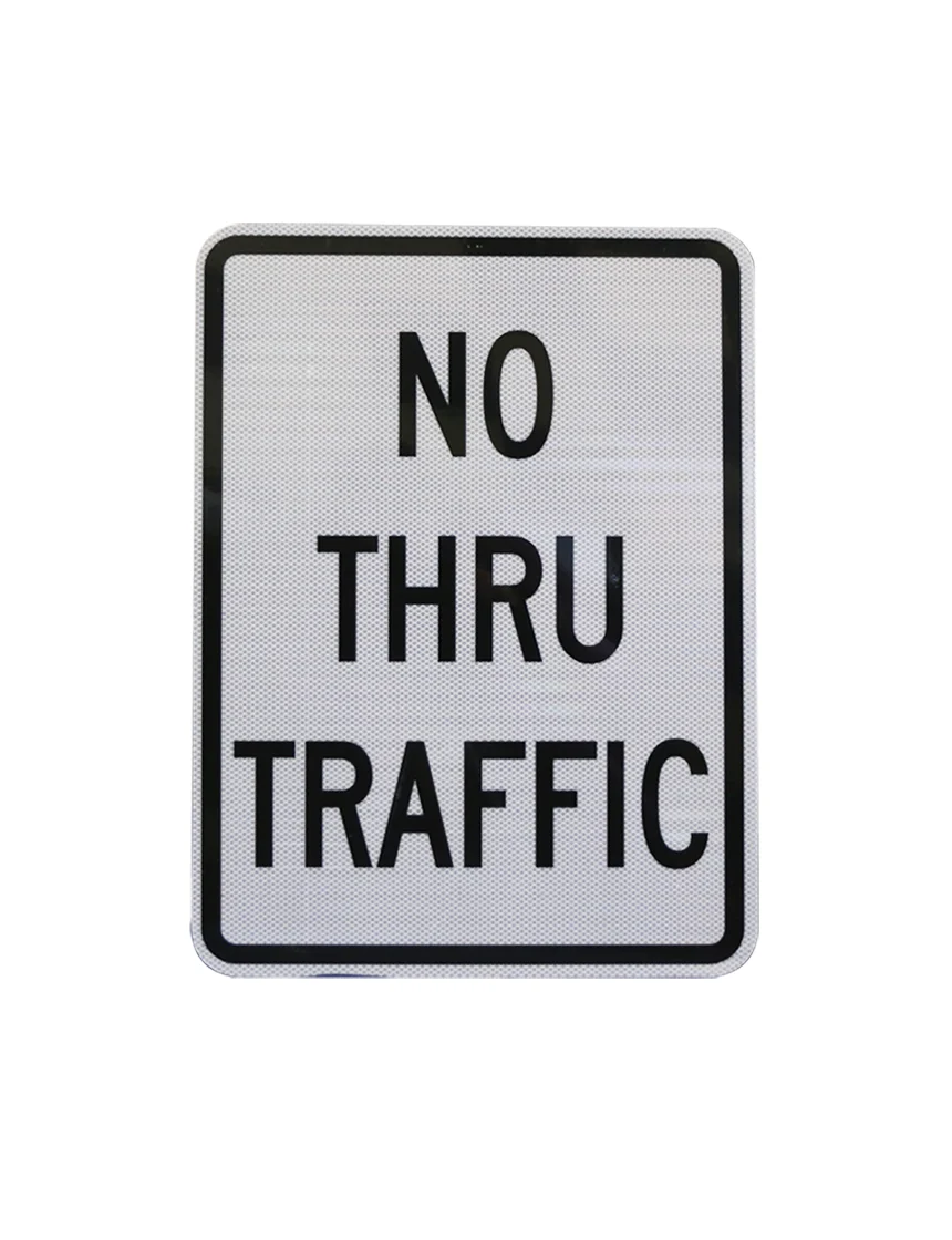 24\" X 18\" NO THRU TRAFFIC Sign with HI Sheeting, 3 Mil ACM