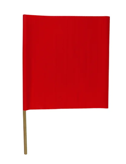 24\" x 24\" Red Flag with 36\" staff