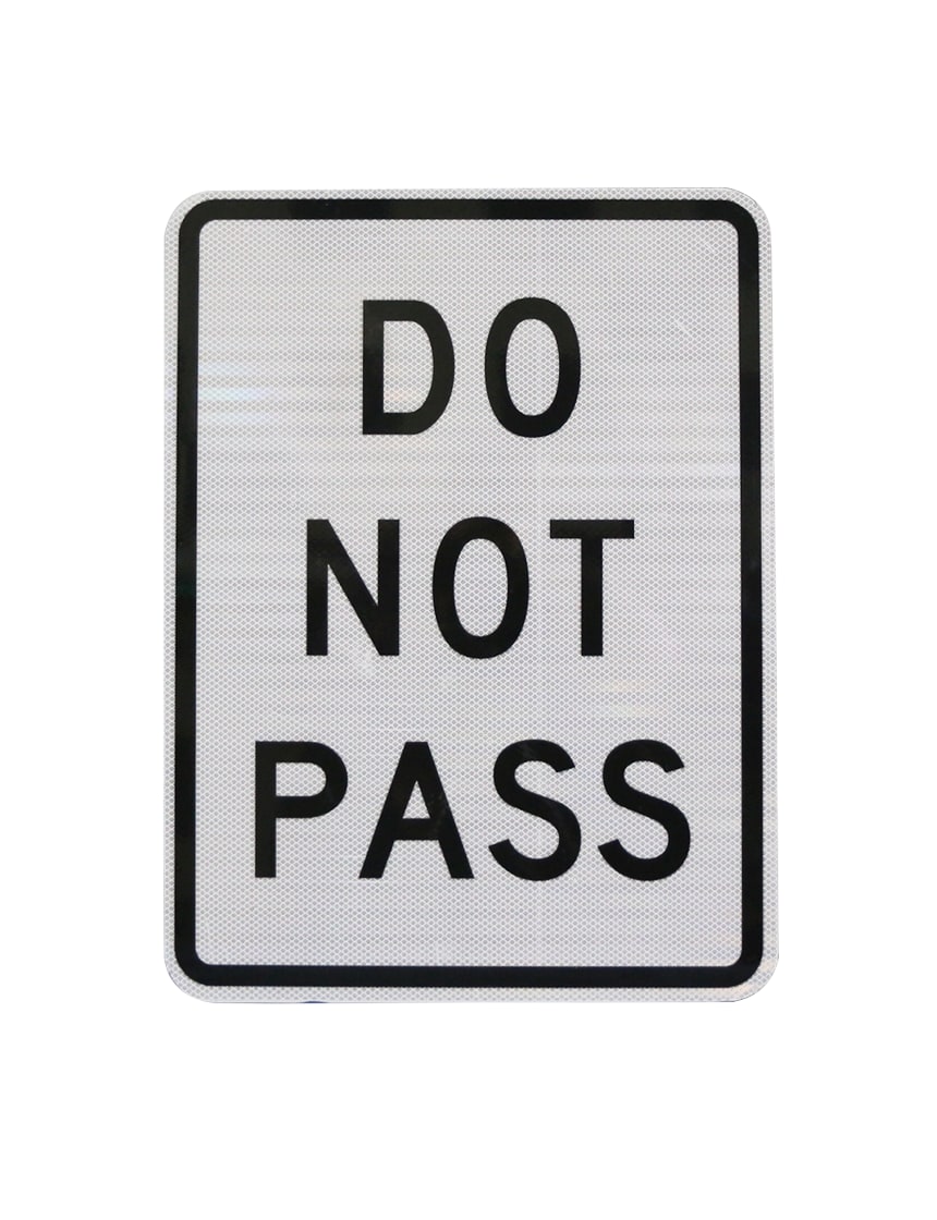 24\" X 30\" DO NOT PASS Sign with HI Sheeting, 3 Mil ACM