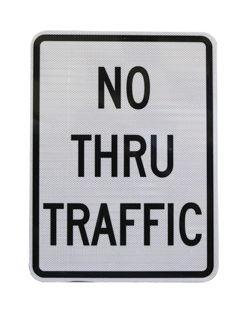 24\" X 30\" NO THRU TRAFFIC Sign with HI Sheeting, 3 Mil ACM