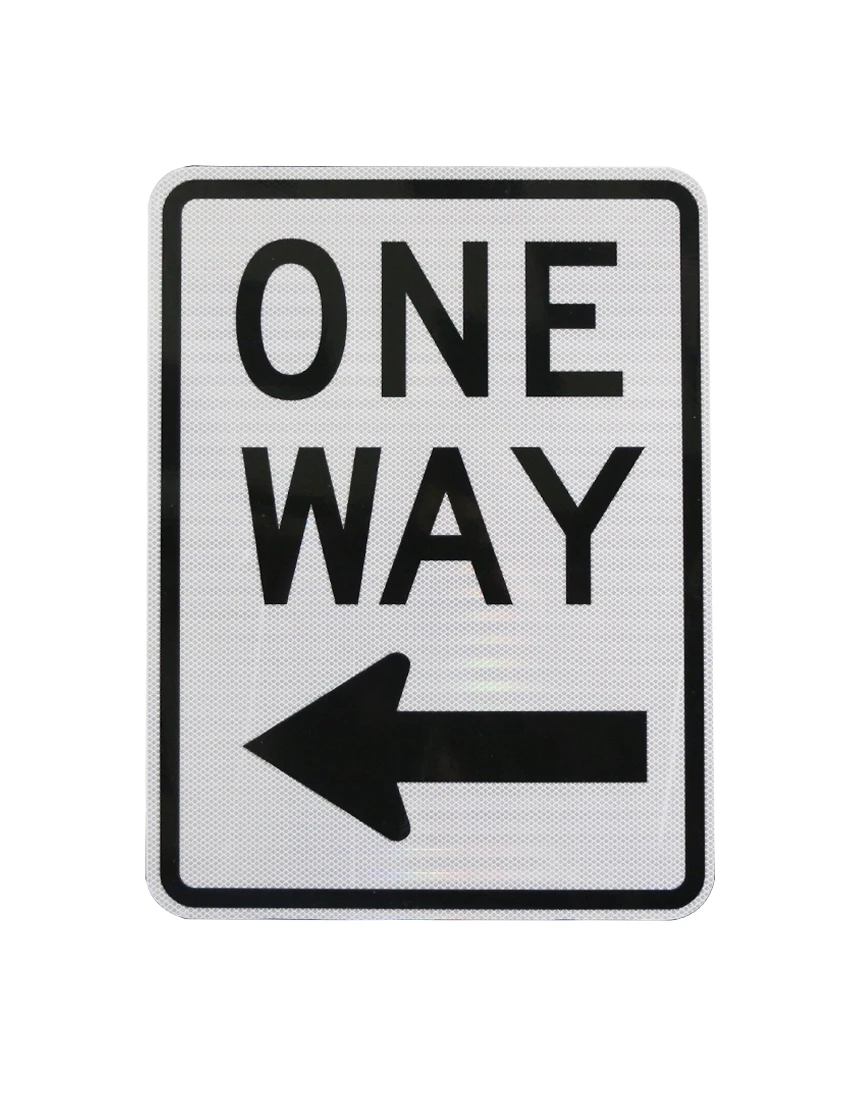 24\" X 30\" ONE WAY W/LEFT ARROW Sign with HI Sheeting, 3 Mil ACM