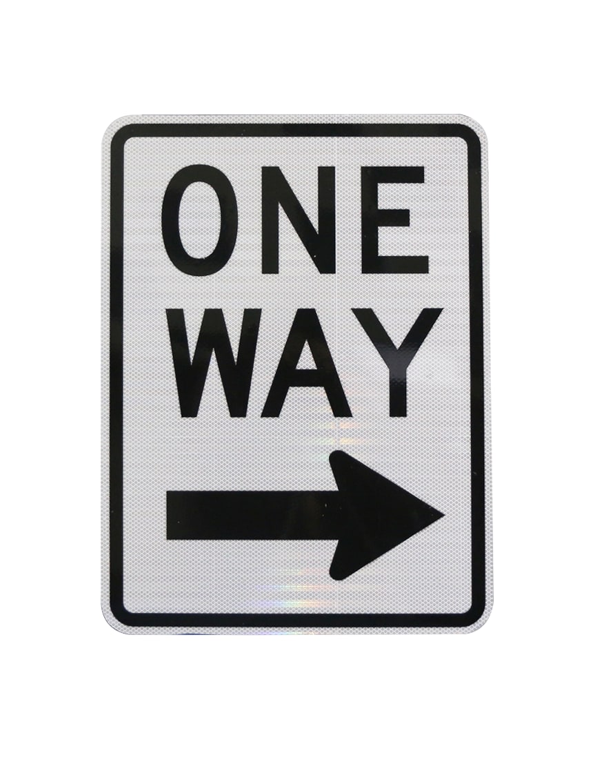 24\" X 30\" ONE WAY W/RIGHT ARROW Sign with HI Sheeting, 3 Mil ACM