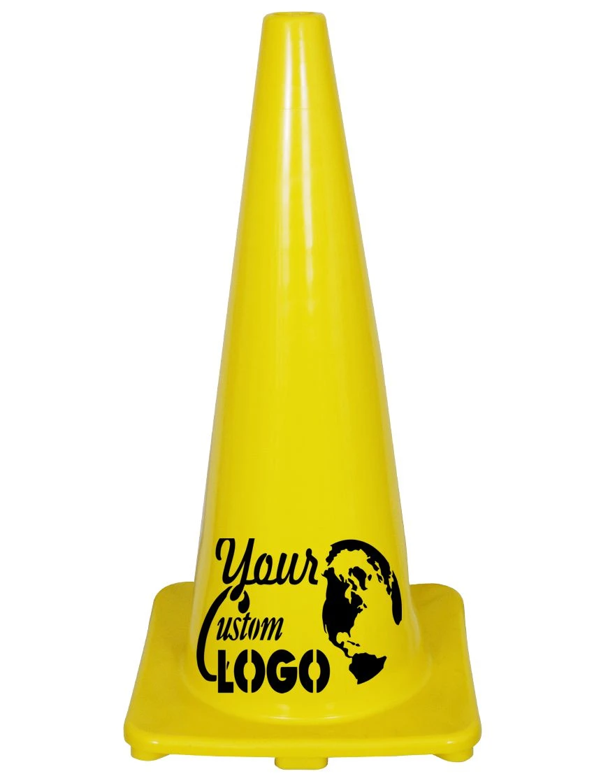 Solid Yellow, 28\", 5 lbs, Economy Cone with Single Color Graphic