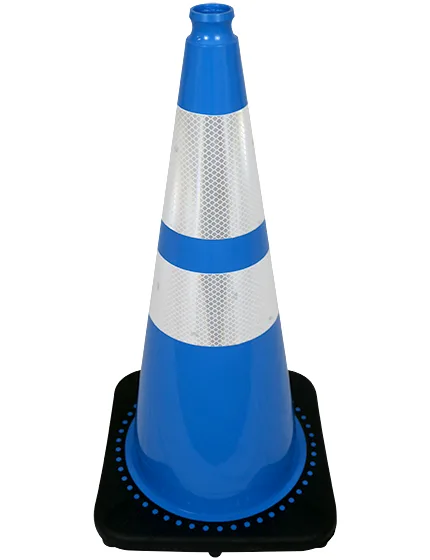 28 inch Light Blue Traffic Cone w/6\" \u0026 4\" Reflective Collars