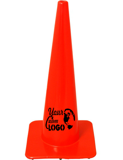 28\" SlimLine Traffic Cones - Solid Orange