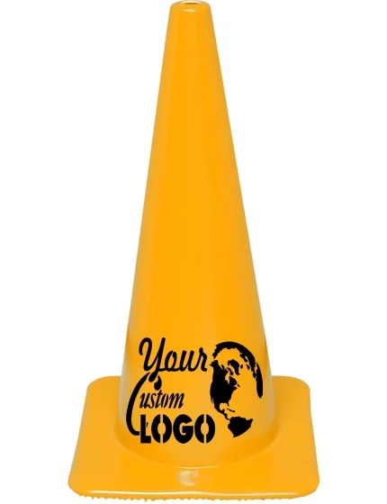 Yellow 28\" 7 lbs Traffic Cone with Full Color Graphic