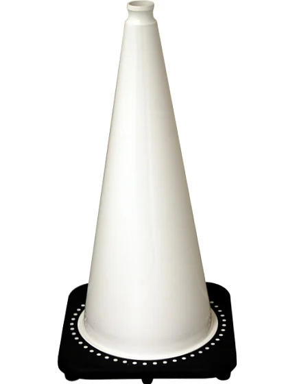 28 inch White 7 lbs Traffic Cone