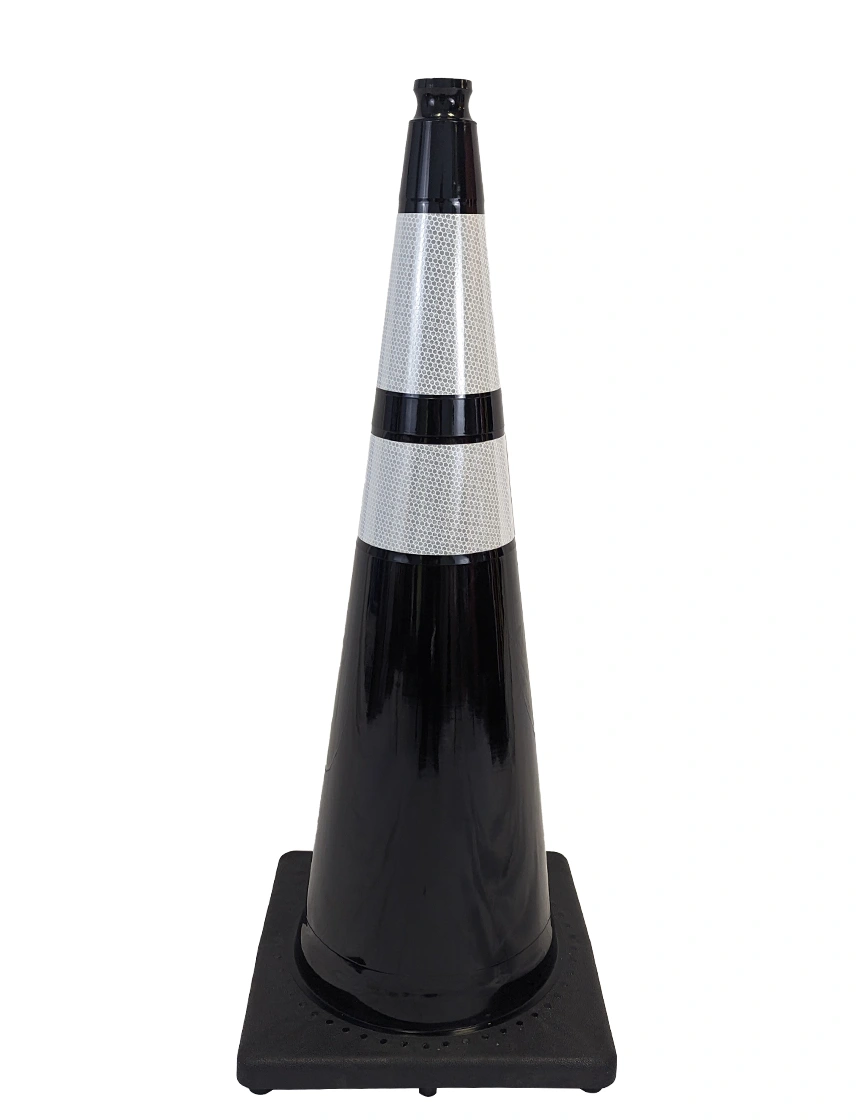 36 in black traffic cones