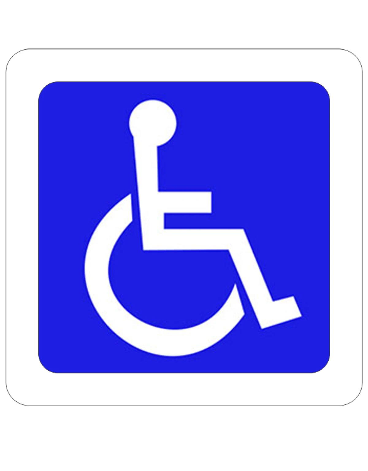 36\" x 36\" PPG Reflective White on Blue Thermoplastic Handicapped Symbol