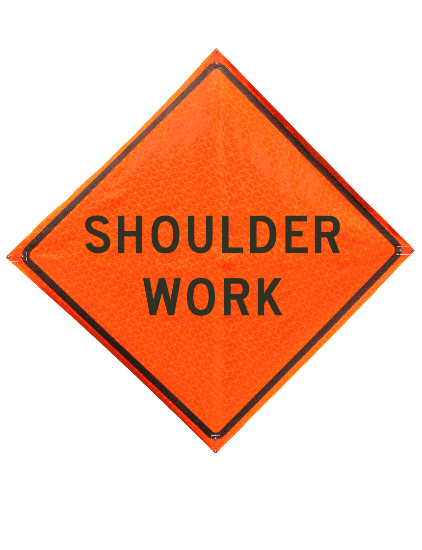 36\", Heavy Duty, Marathon Reflective Roll Up Sign, SHOULDER WORK