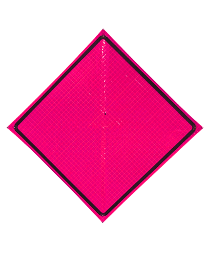 36\" Heavy Duty, Pink Reflective Roll Up Sign, Border
