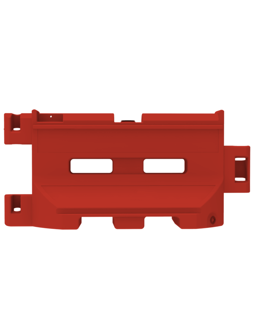 Red 36\" x 72\" Water Fillable, Interlocking Construction Barrier