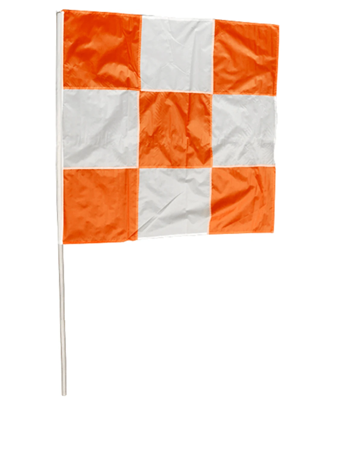 36\" Orange \u0026 White Checkered Airport Flag with 60 inch handle