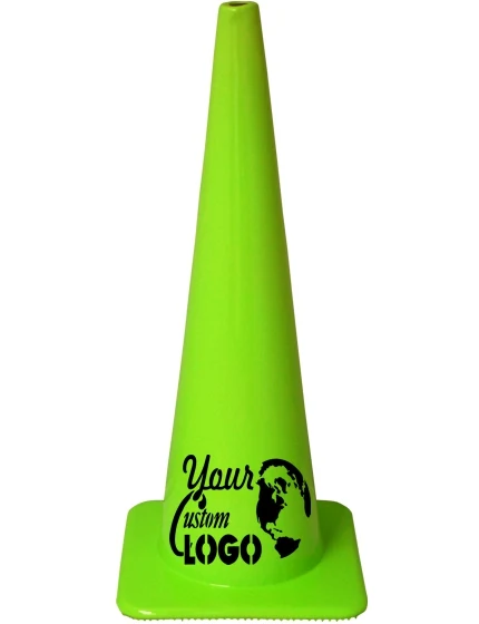 Lime 36\" Traffic Cone with Full Color Graphic