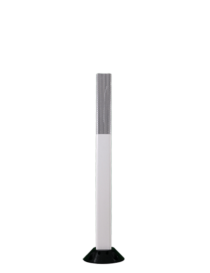 36\" White Cloverleaf Delineator with 2\" by 10\" White Reflective Collar \u0026 Adhesive Mounting Hardware