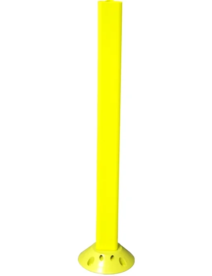 36\" Yellow Clover-Leaf Urethane Delineator Post, Surface Mount Base with two Bundy Adhesive Pads