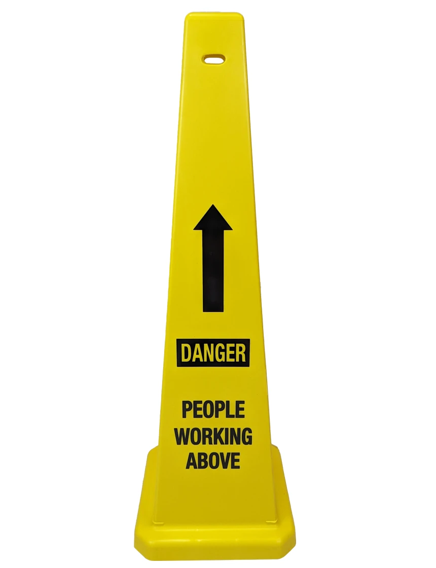 36 inch Yellow Lamba Cone - Danger People Working Above