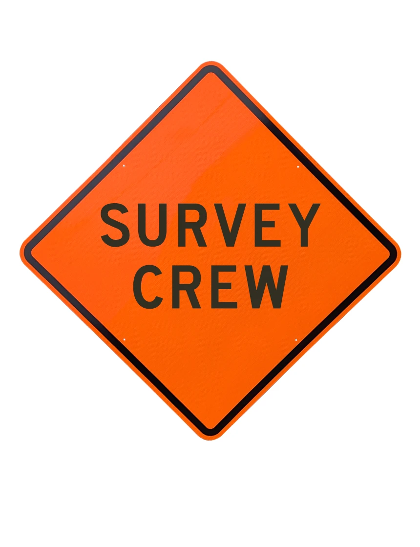 36\", Aluminum, Diamond Grade Reflective Sign, SURVEY CREW