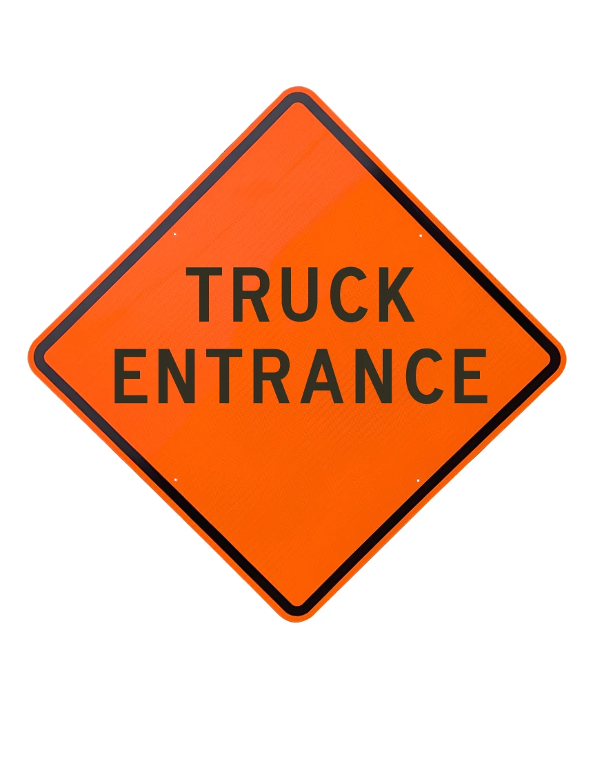 36\", Aluminum, Diamond Grade Reflective Sign, TRUCK ENTRANCE