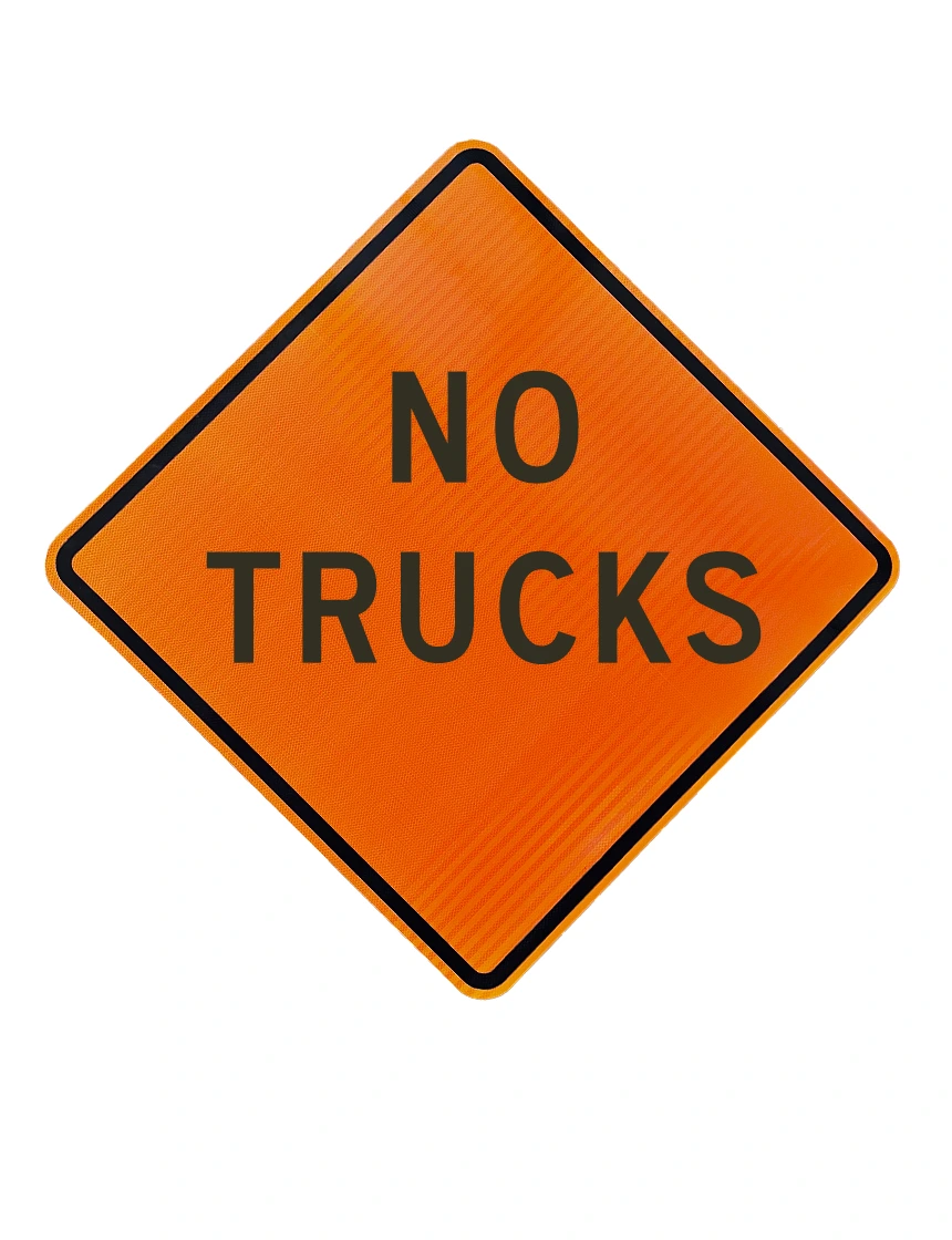 36\", Aluminum, High Intensity Reflective Sign, NO TRUCKS