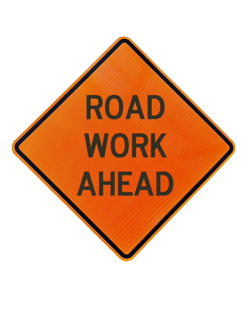 36\", Aluminum, High Intensity Reflective Sign, ROAD WORK AHEAD