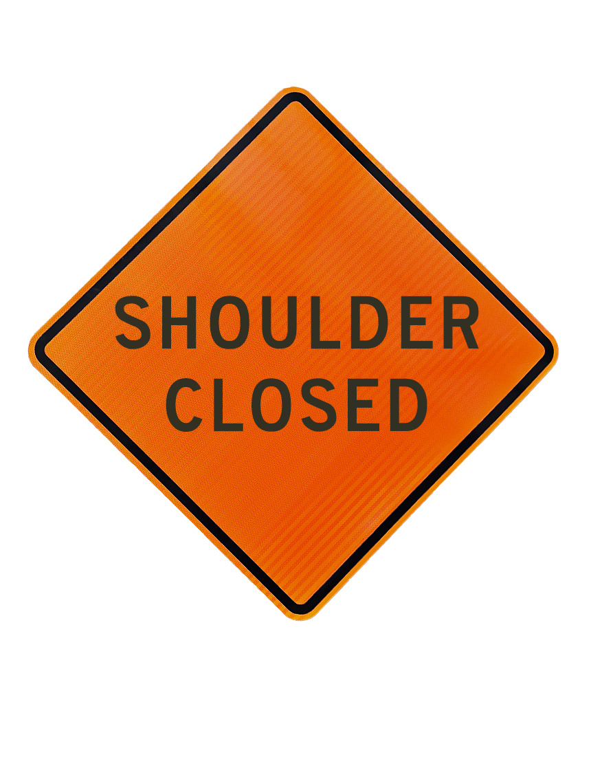 36\", Aluminum, High Intensity Reflective Sign, SHOULDER CLOSED