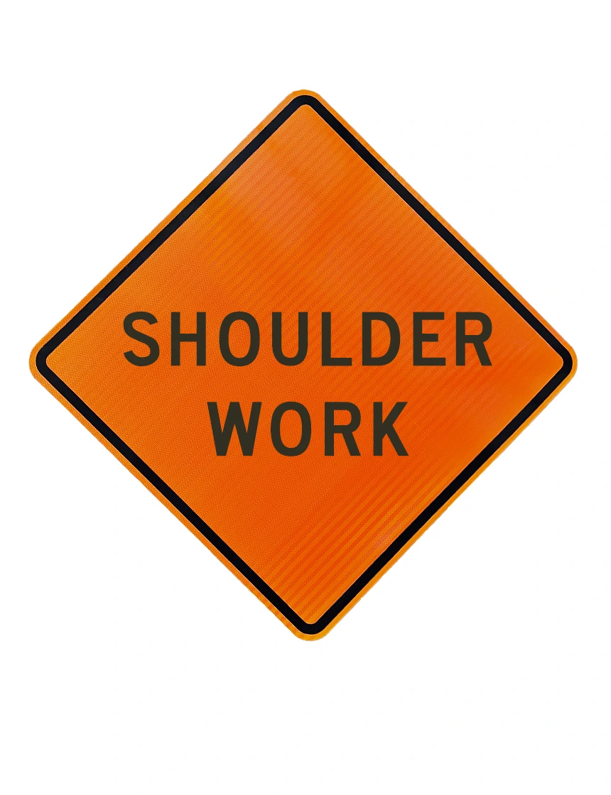36\", Aluminum, High Intensity Reflective Sign, SHOULDER WORK