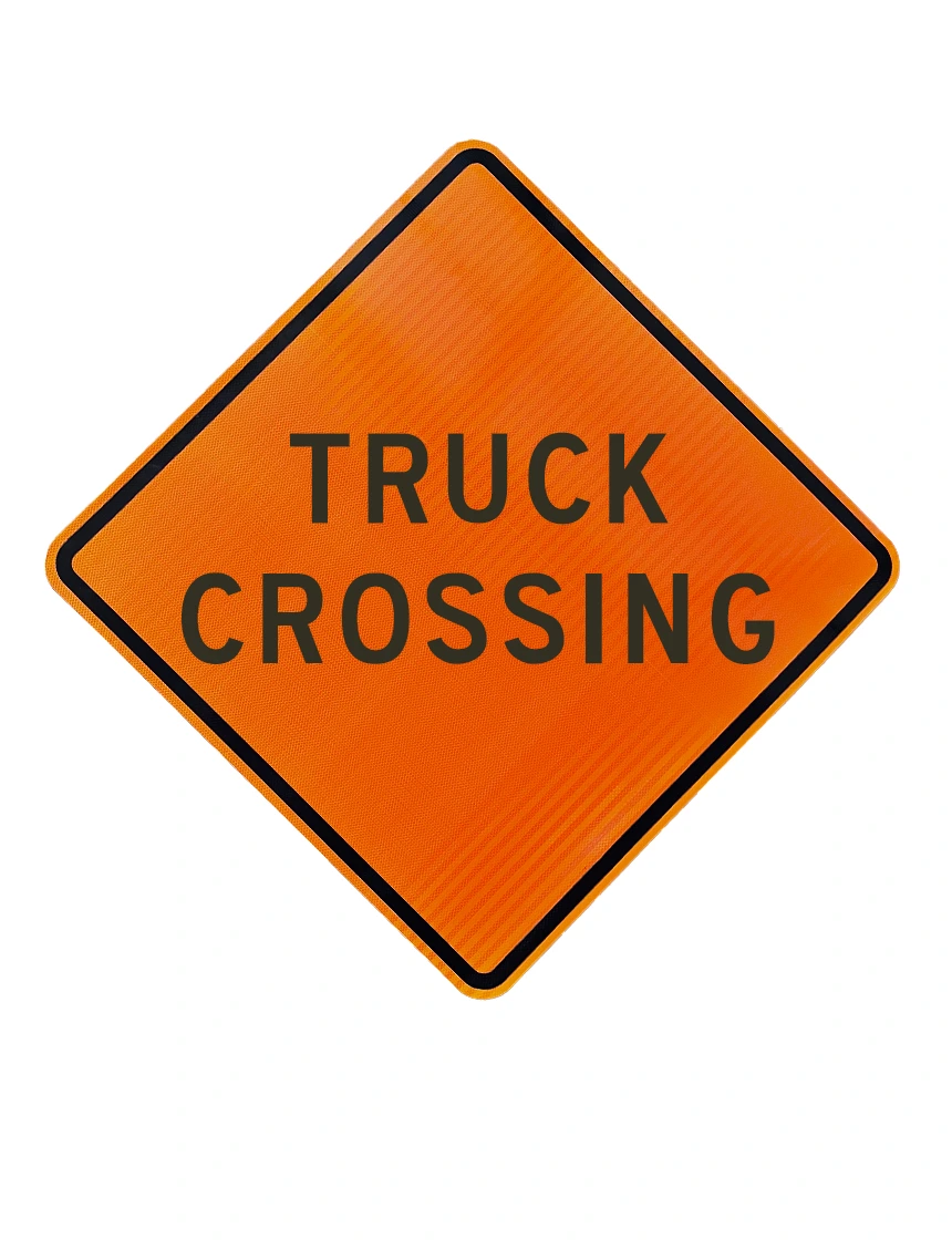 36\", Aluminum, High Intensity Reflective Sign, TRUCK CROSSING