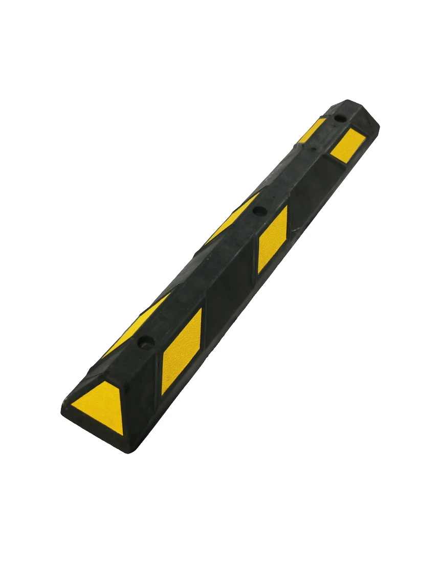 4\u0027 Economy Yellow Rubber Parking Block w/three 18\" Heavy Duty Galvanized Steel Spikes