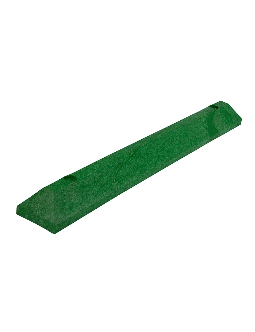 4\u0027 EV Green, Heavy-Duty Solid Recycled Plastic Parking Block w/ 8\" Lags \u0026 Anchors