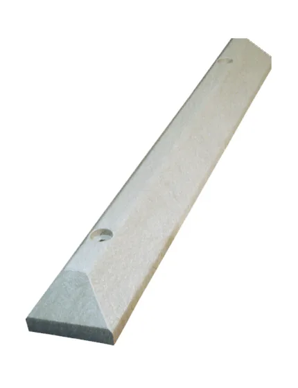 4\u0027 Gray, Heavy-Duty Solid Recycled Plastic Parking Block w/18\" Heavy Duty Spikes