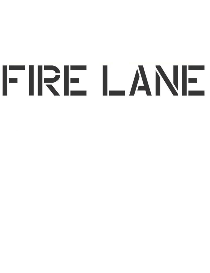 4\" Tall Letters, Reusable, Curb Stencil FIRE LANE