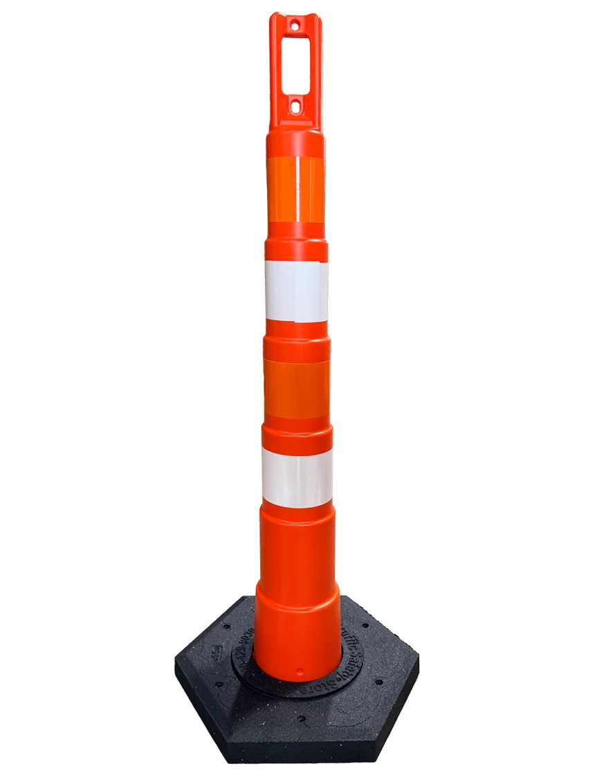 42\" Channelizer Cone w/ Four (4) 4\" EG Reflective Collar \u0026 16 lbs Recycled Rubber Base w/ Single Color Graphic