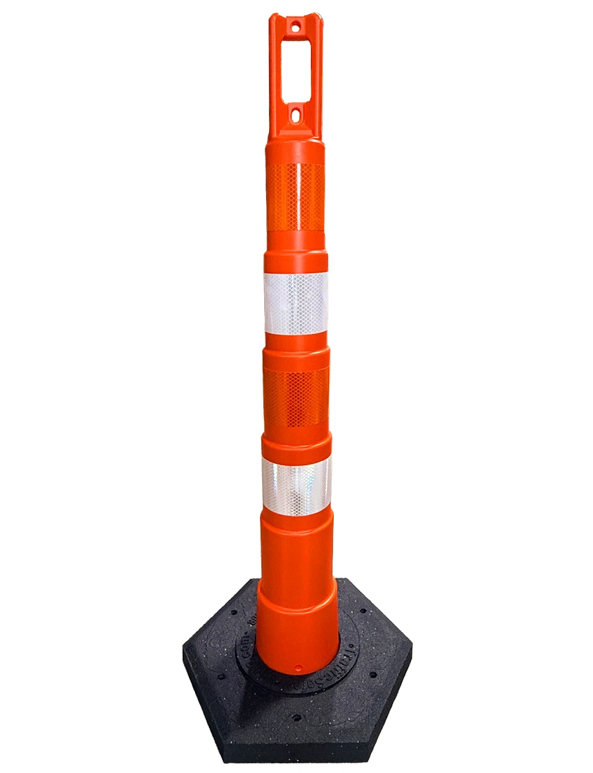 42\" Channelizer Cone w/ Four (4) 4\" HI Reflective Collar \u0026 16 lbs Recycled Rubber Base