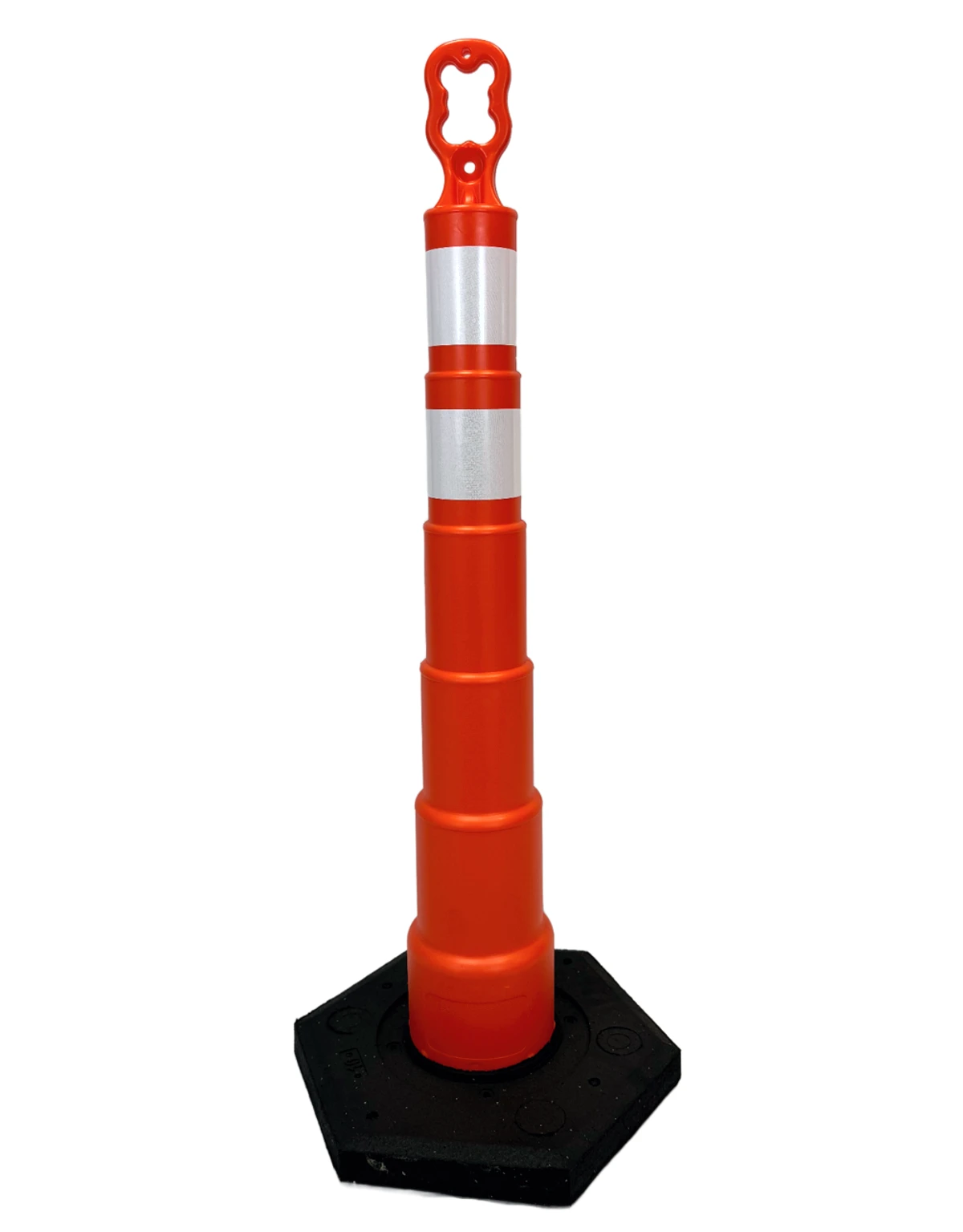 Orange 42 inch EZ-Grab channelizer, two (2) 4\" EG Collars \u0026 16 lb base 