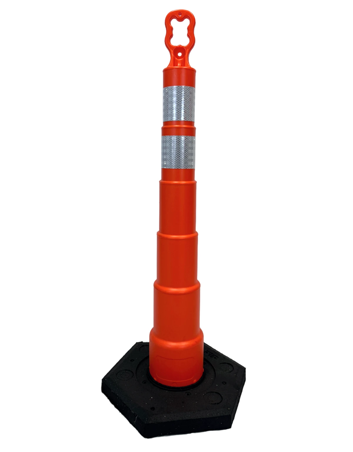 Orange 42 inch EZ-Grab channelizer, two (2) 4\" HI Collars \u0026 16 lb base