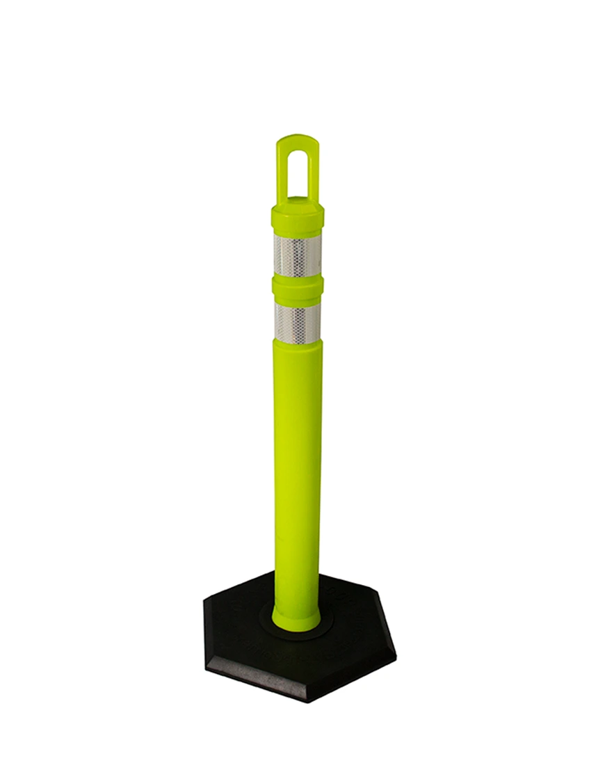 42\" Lime JBC Arch Top Tube with Two 3\" Reflective Collars and 12lb Base