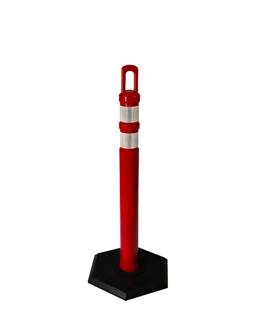 42\" Red JBC Arch Top Tube with Two 3\" Reflective Collars and 12lb Base