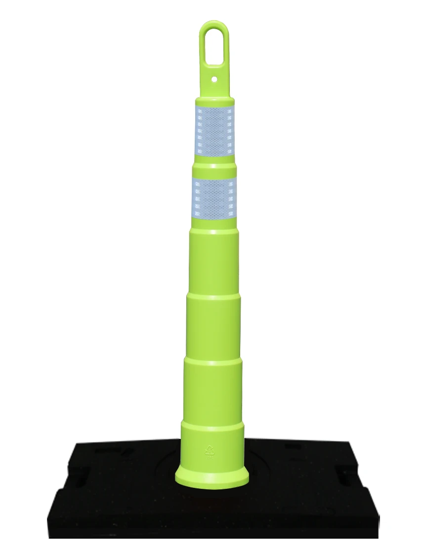 42\" Traffix Lime Looper Cone w/ 6\" and 4\" HI ref Collars \u0026 30lb. Base