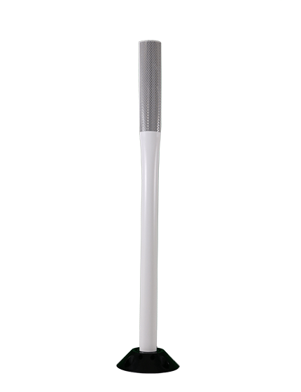 42\" White Flat Faced Delineator with one (1) 2\"X 12\" white reflective strip \u0026 Adhesive Pads