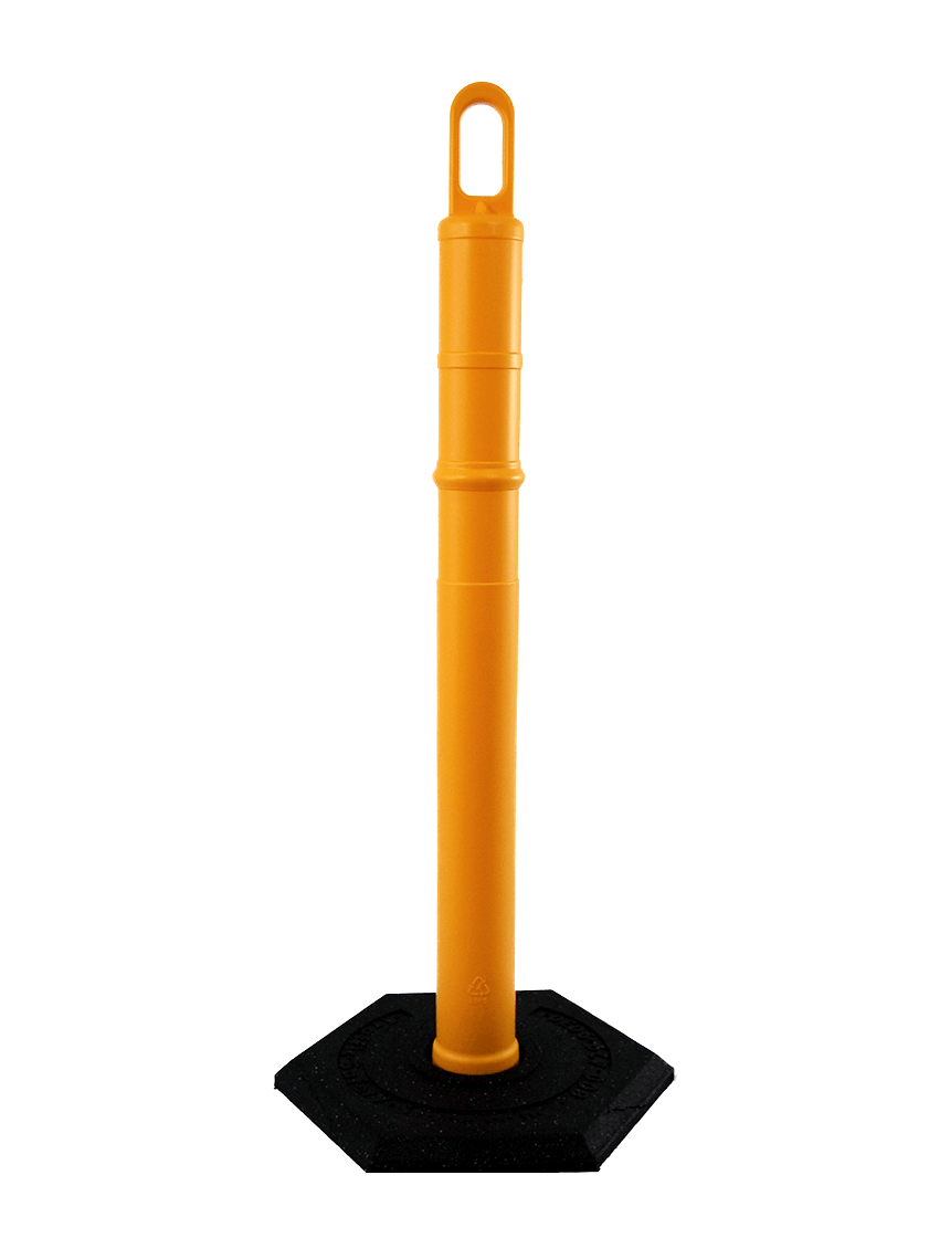 42\" YELLOW TrafFix Looper Tube with 18 Lb. Base