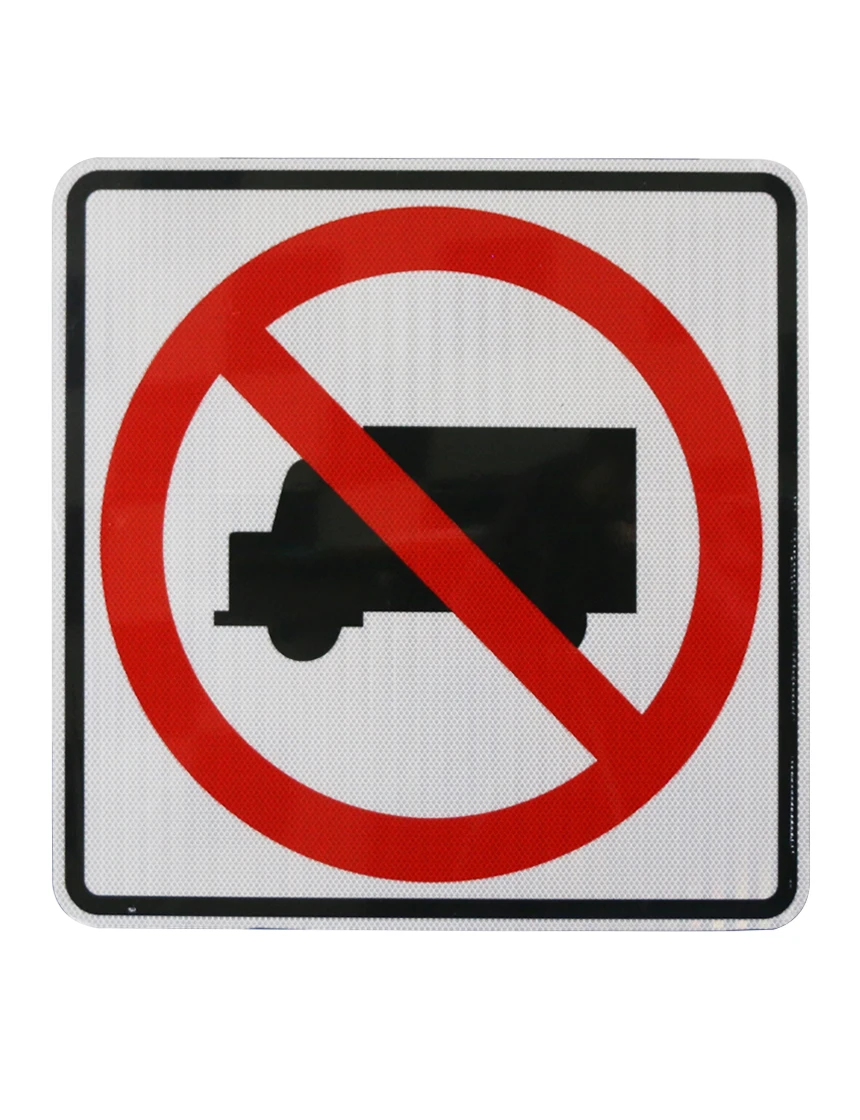 48\" X 48\" NO TRUCK ALLOWED SYMBOL Sign with HI Sheeting, 4 Mil ACM