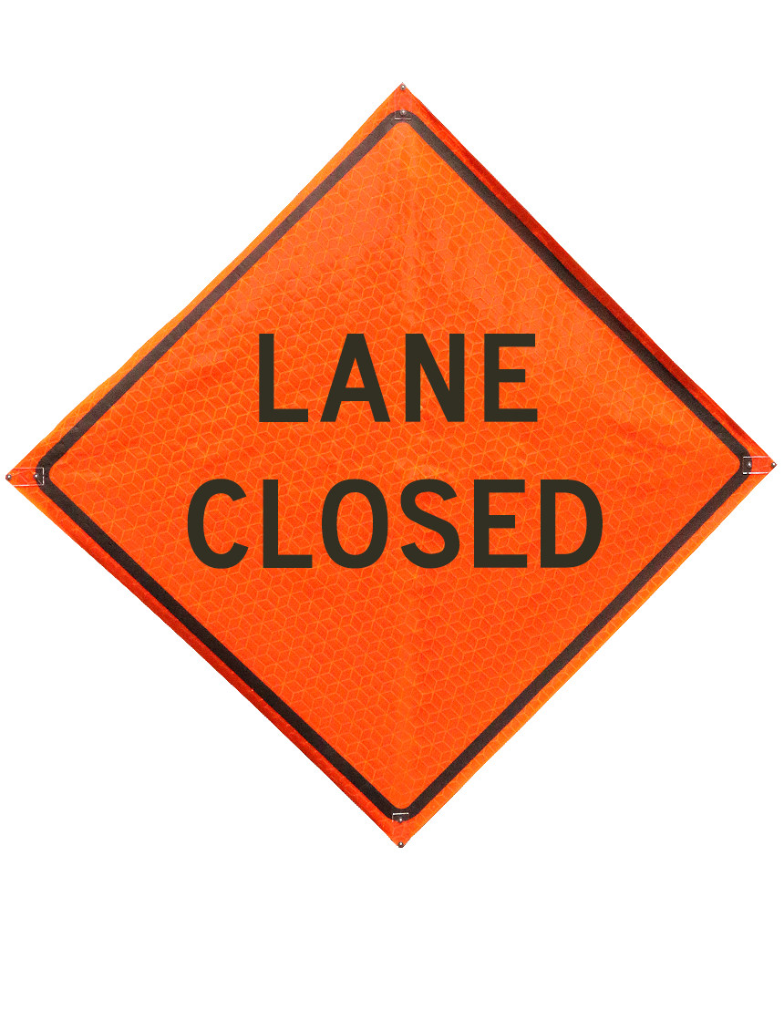 48\", Heavy Duty, Marathon Reflective Roll Up Sign, LANE CLOSED