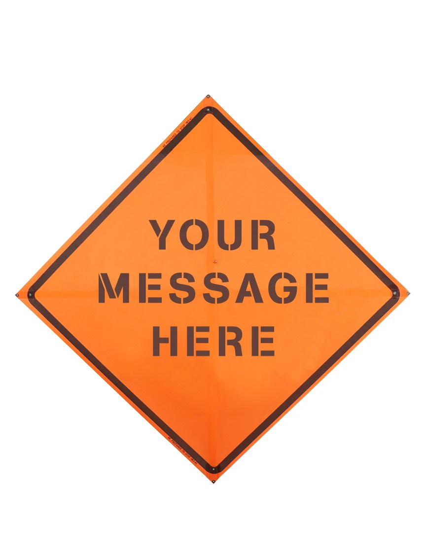 48\", Heavy Duty, Non-Reflective MESH, Custom Roll Up Sign