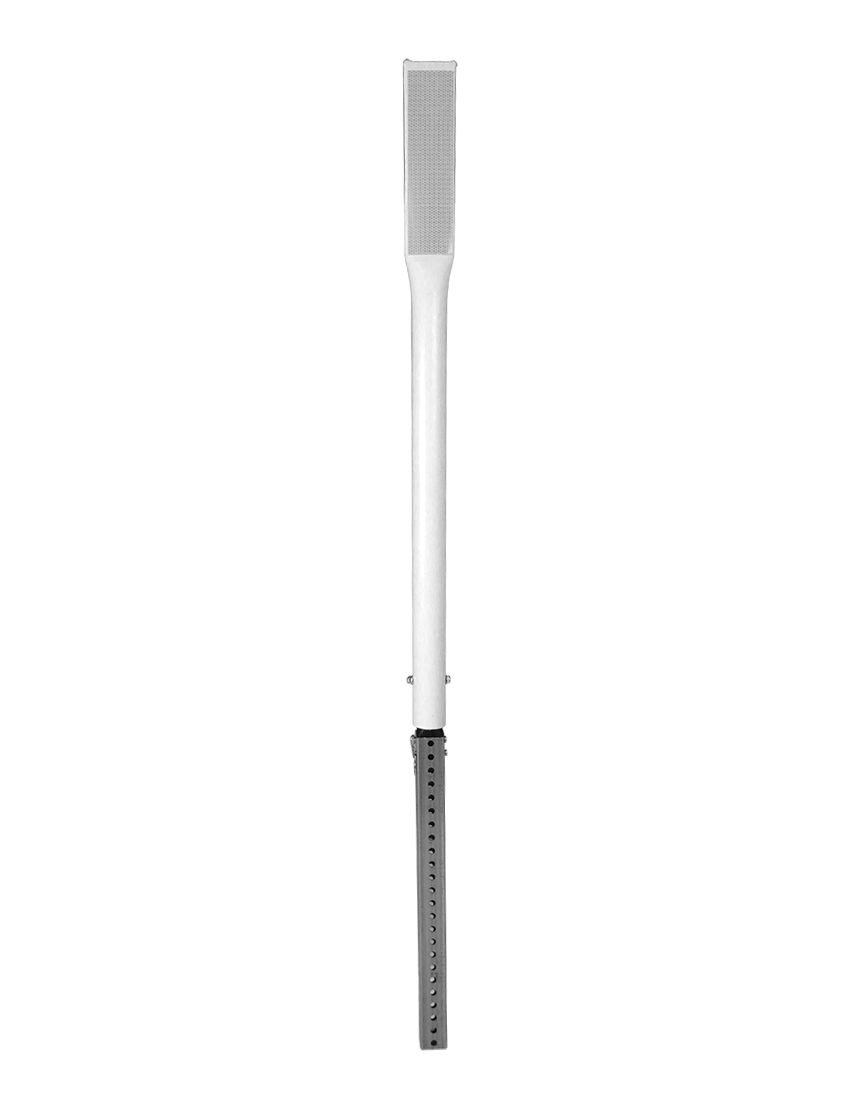 48\" White Driveable Delineator with 12\" X 3\" White Reflective Sheeting
