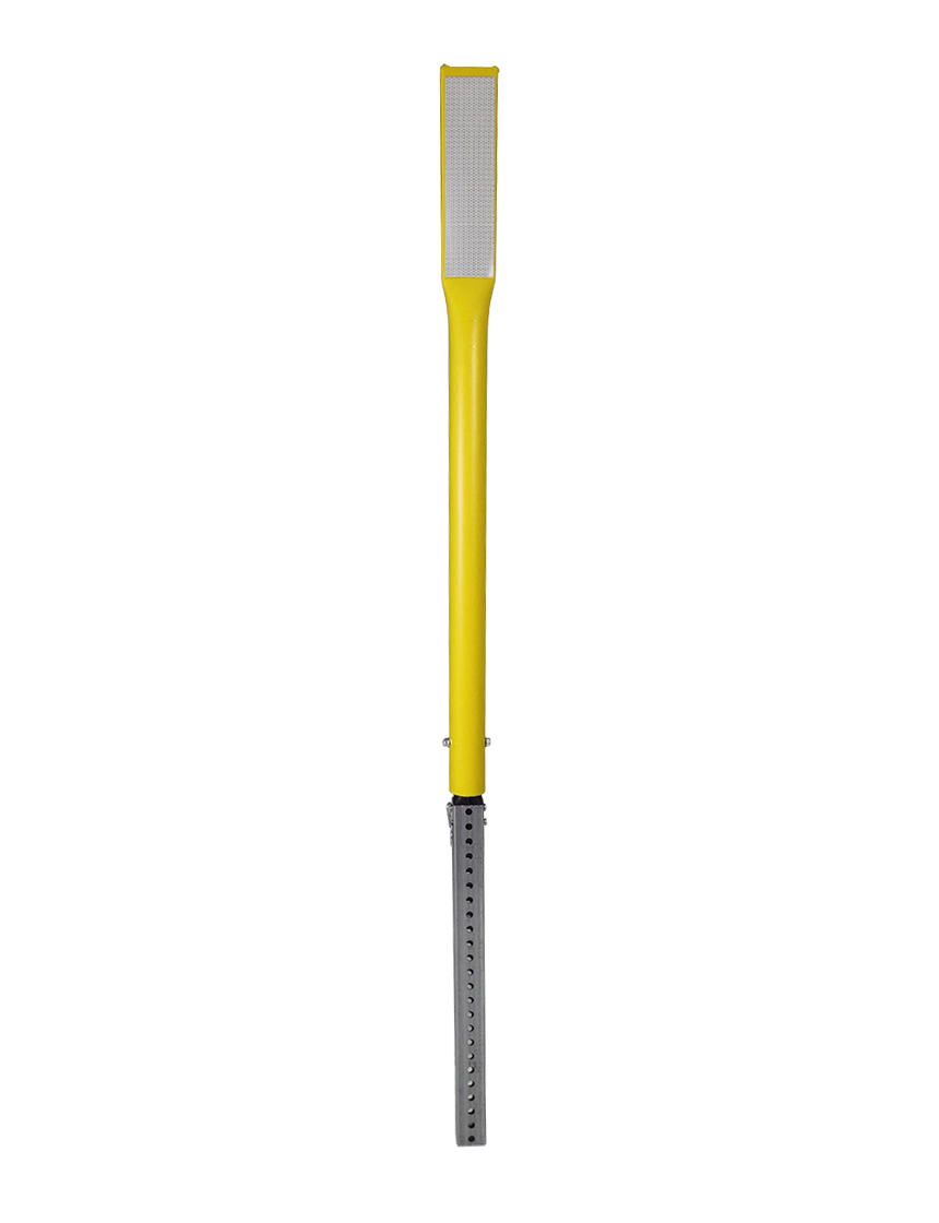 48\" Yellow Driveable Delineator with 12\" X 3\" White Reflective Sheeting