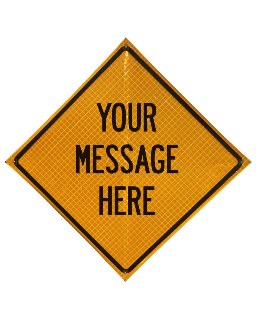 48\" Yellow, Heavy Duty, Reflective, Custom Roll Up Sign
