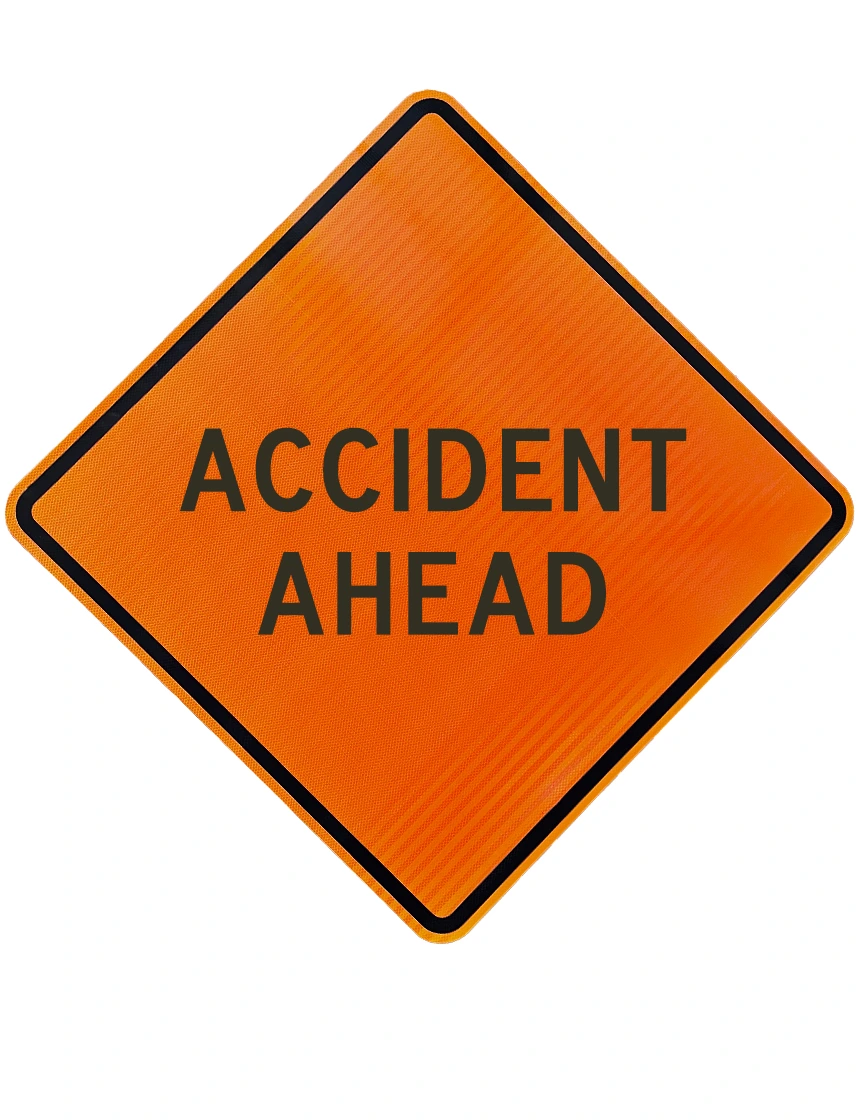 48\", Aluminum, High Intensity Reflective Sign, ACCIDENT AHEAD