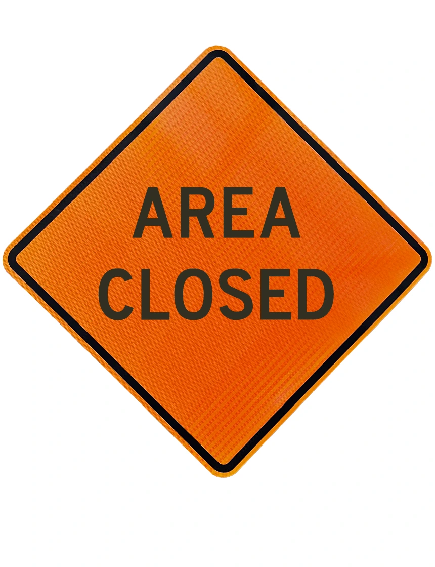 48\", Aluminum, High Intensity Reflective Sign, AREA CLOSED